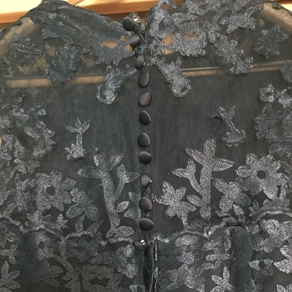 New Without Tags navy blue cap sleeve gown size 10 - Picture 3 of 4